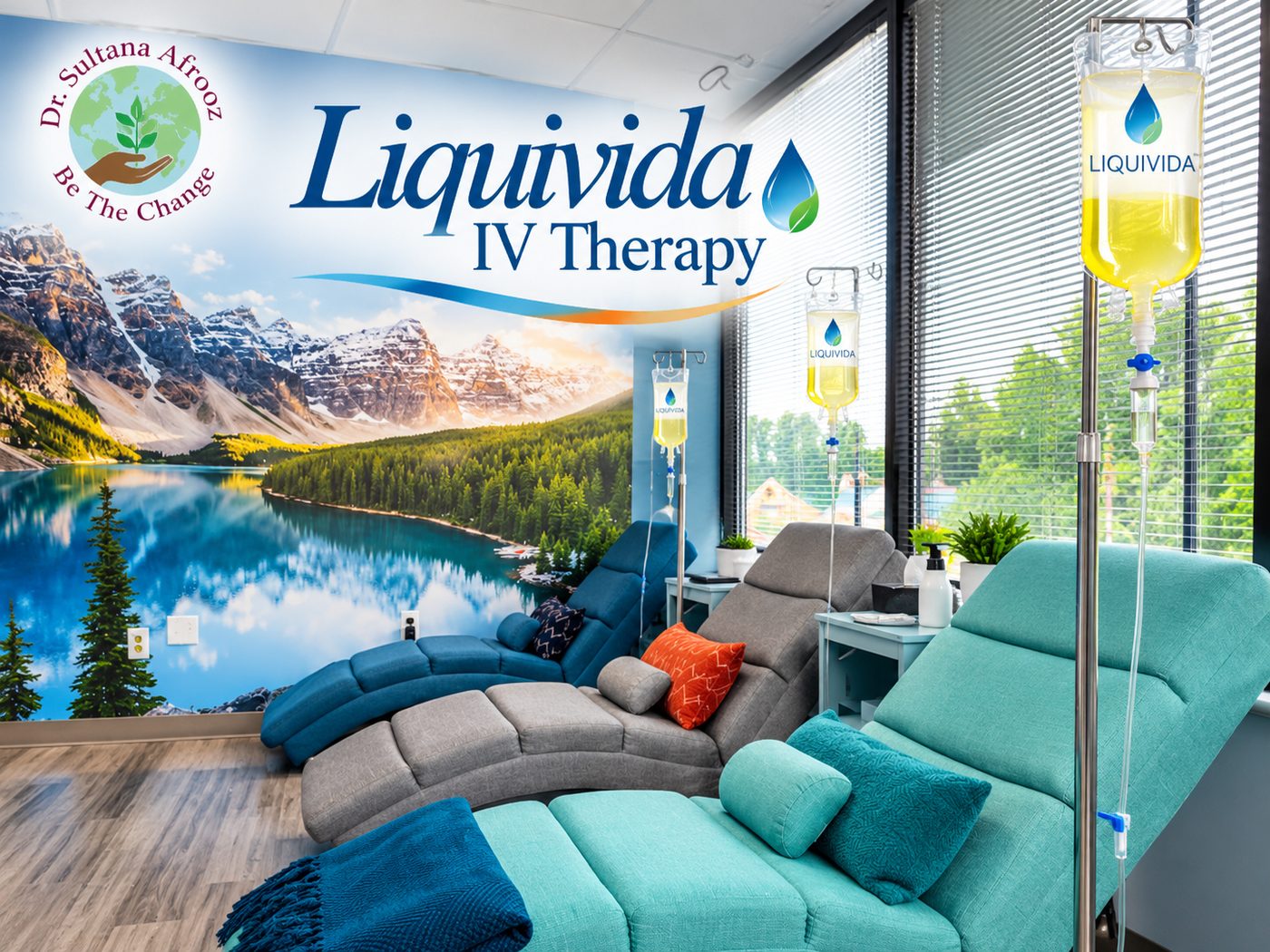 Liquivida IV therapy in the clinic infusion lounge.