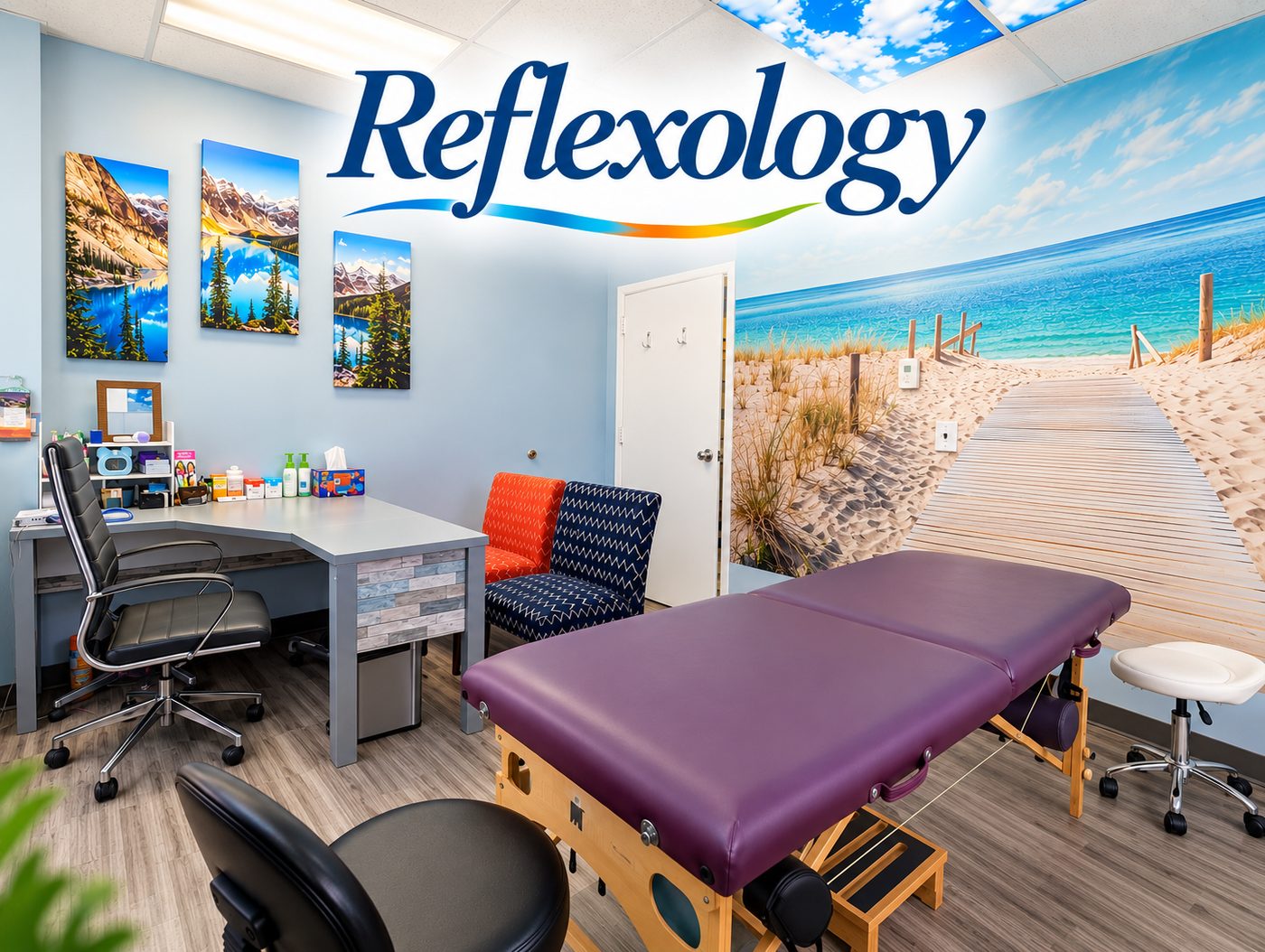 Reflexology in a treatment room at the clinic.